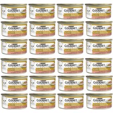 Die Grup Gourmet Gold Parça Etli Soslu Somonlu ve Tavuklu Kedi Konservesi 85 gr x 24 Adet