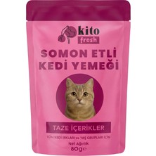Die Grup Kito Fresh Somonlu Kedi YEMEĞI%100 Taze Içerikli Mama 80 G