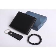 Özka Leather Kişiye Özel Erkek Cüzdan - Anahtarlık ve Bileklik Hediye