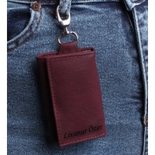 Özka Leather Kişiye Özel Bordo Anahtarlık