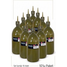 Bora Plastik Corona Professional Fişek Sosluk Yağlık - 1 Litre 1000CC BO2131 - 10'lu Set Beyaz Şeffaf ve Yeşil Renkler