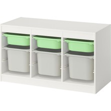 IKEA Modern Beyaz Oyuncak Saklama Ünitesi 99X44X56 cm - Çocuk Odası Iskandinav Tarzı Sağlam Ahşap Depolama Ünitesi - Modüler Yapı