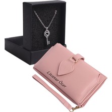 Özka Leather Kişiye Özel Pudra Renk Maça Model Cüzdan & Beyaz Anahtar Kolye Set - Anahtarlık Hediyeli!