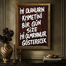 Bk Gift Vintage Klasik Sanat Esprili Sözlü Masif Ahşap Çerçeveli Dekoratif Tablo - 36