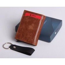Özka Leather Kişiye Özel Yeni Trend Otomatik Mekanizmalı Cüzdan - Anahtarlık Hediyeli