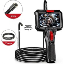 XWA Y400 360 Derece Oynar Başlı 6mm Lens 2 Metre Kablo Endüstriyel Endoskop Yılan Kamera