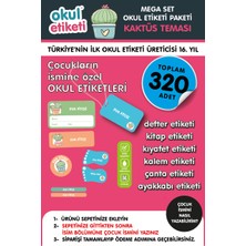 Mega Kaktüs Temalı Paket Isme Özel Okul Etiketi / Stıcker Toplam 320 Adet