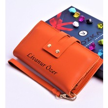 Özka Leather Turuncu Çift Çıtçıtlı Model Trend Kadın Cüzdanı