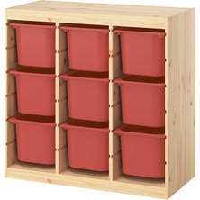 IKEA Modern Beyaz Oyuncak Saklama Ünitesi 93X44X91 cm - Çocuk Odası Iskandinav Tarzı Sağlam Ahşap Depolama Ünitesi - Modüler Yapı