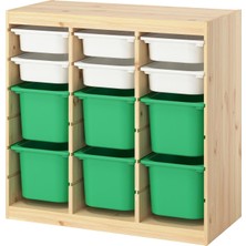 IKEA Modern Beyaz Oyuncak Saklama Ünitesi 93X44X91 cm - Çocuk Odası Iskandinav Tarzı Sağlam Ahşap Depolama Ünitesi - Modüler Yapı