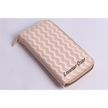 Özka Leather Kişiye Özel Wave Model Vizon Telefon Bölmeli Cüzdan