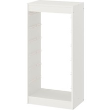 IKEA Modern Beyaz Oyuncak Saklama Ünitesi 46X30X94 cm - Çocuk Odası Iskandinav Tarzı Sağlam Ahşap Depolama Ünitesi - Modüler Yapı