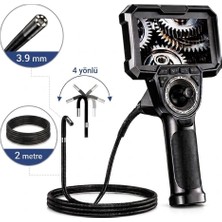 XWA GL76 4 Yönlü 720° Oynar Başlı 3.9mm Lens Çapı 2 Metre Yarı Sert Kablo Endüstriyel Endoskop Kamera