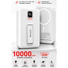 Exenar 15W Kablosuz Şarjlı Powerbank Standlı Magsafe Pd 20W Hızlı Şarj 10.000 Mah Dijital Göstergeli