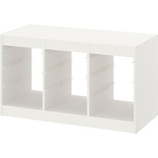 IKEA Modern Beyaz Oyuncak Saklama Ünitesi 99X44X56 cm - Çocuk Odası Iskandinav Tarzı Sağlam Ahşap Depolama Ünitesi - Modüler Yapı
