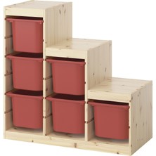 IKEA Modern Beyaz Oyuncak Saklama Ünitesi 94X44X91 cm - Çocuk Odası Iskandinav Tarzı Sağlam Ahşap Depolama Ünitesi - Modüler Yapı