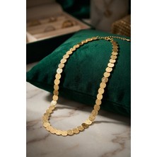 Mç Plus Plaka Model Gold Renk Pirinç Kadın Kolye
