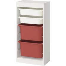 IKEA Modern Beyaz Oyuncak Saklama Ünitesi 46X30X94 cm - Çocuk Odası Iskandinav Tarzı Sağlam Ahşap Depolama Ünitesi - Modüler Yapı