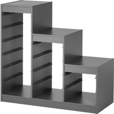 IKEA Modern Gri Oyuncak Saklama Ünitesi 99X44X94 cm - Çocuk Odası Iskandinav Tarzı Sağlam Ahşap Depolama Ünitesi - Modüler Yapı