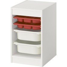 IKEA Modern Beyaz Oyuncak Saklama Ünitesi 34X44X56 cm - Çocuk Odası Iskandinav Tarzı Sağlam Ahşap Depolama Ünitesi - Modüler Yapı