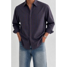 Tarz Cool Erkek Ekose Desenli Oxford Regular Fit Uzun Kollu Gömlek