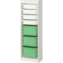 IKEA Modern Beyaz Oyuncak Saklama Ünitesi 46X30X145 cm - Çocuk Odası Iskandinav Tarzı Sağlam Ahşap Depolama Ünitesi - Modüler Yapı