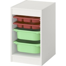 IKEA Modern Beyaz Oyuncak Saklama Ünitesi 34X44X56 cm - Çocuk Odası Iskandinav Tarzı Sağlam Ahşap Depolama Ünitesi - Modüler Yapı