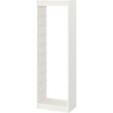IKEA Modern Beyaz Oyuncak Saklama Ünitesi 46X30X145 cm - Çocuk Odası Iskandinav Tarzı Sağlam Ahşap Depolama Ünitesi - Modüler Yapı
