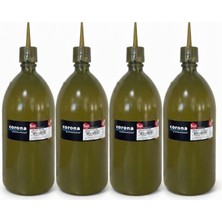 Bora Plastik Corona Professional 1 Litre Fişek Sosluk Yağlık Sos Şişesi - BO2131 -4'lü Set Yeşil Renk