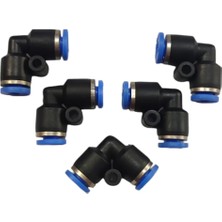 Firetech 4mm Dirsek Hava Jakı - Pnömatik Jak - Hortum Jakı - Ekleme Jakı 5'li Set
