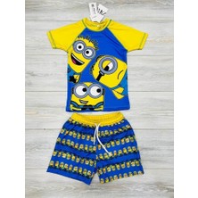 Neat Kids Erkek Çocuk Minions Minyonlar Kısa Kollu Tişört Şort 2 Parça Mayo Takımı