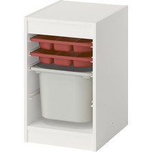 IKEA Modern Beyaz Oyuncak Saklama Ünitesi 34X44X56 cm - Çocuk Odası Iskandinav Tarzı Sağlam Ahşap Depolama Ünitesi - Modüler Yapı