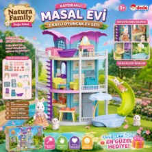 Trust Store Doğa Ailesi Masal Evi Kaydıraklı 3 Katlı Oyuncak Ev Seti Figürlü, Mobilyalı ve Aksesuarlı