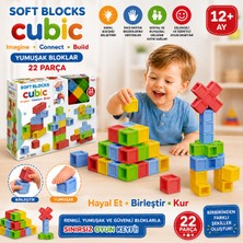Trust Store Soft Blocks Cubic Yumuşak Bloklar 22 Parça Birleştirilebilir Eğitici Yapı Oyuncağı 12+ Ay