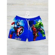 Neat Kids Erkek Çocuk Avengers Hulk Ironman Kaptan Amerika Deniz Şortu Mayo