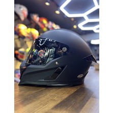Rivox Rx Mat Siyah Kask Şeffaf(+1 Siyah ) Vizörlü
