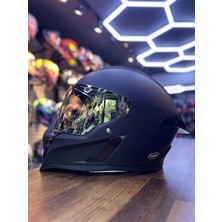 Rivox Rx Mat Siyah Kask Şeffaf (+1 Gold ) Vizörlü