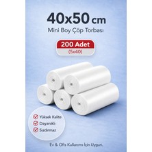 Tasarım Evi Çöp Torbası Mini Boy Küçük 40'lı 5 Rulo 40X50 Çöp Poşeti Ofis Banyo Mutfak Ev Tipi