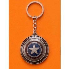 Dönen Kaptan Amerika Metal Anahtarlık