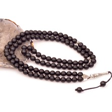 Taş Sandığı Mat Obsidyen Taşı Dua Tesbihi (8 mm)
