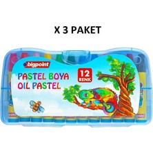 Bigpoint Pastel Boya 12 Renk - Mavi Kutulu x 3 Adet