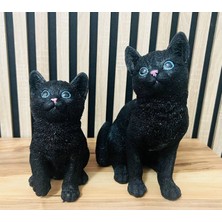 MYK Hediye ve Sanat Atölyesi Dekoratif Kedi El Yapımı 2'li Sevgili Sevimli Kedi Polyester