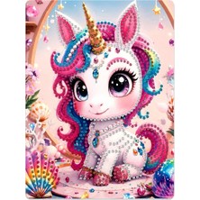 İğne İzi Hı Stone 5d Elmas Taş Işleme Kiti Tablo 15X20 cm Pembe Unicorn