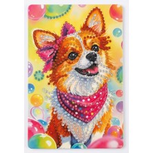 İğne İzi Hı Stone 5d Elmas Taş Işleme Kiti Tablo 10X15 cm Köpek Desenli