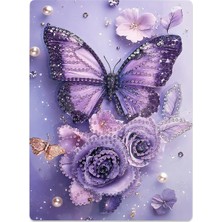 İğne İzi Hı Stone 5d Elmas Taş Işleme Kiti Tablo 15X20 cm Mor Kelebek