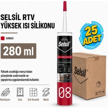 Selsil Arge Toptan Rtv Yüksek Isı Silikonu 280 ml 25 Adet