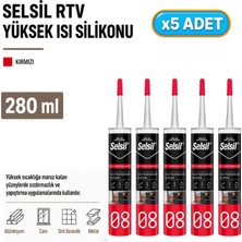 Selsil Arge Toptan Rtv Yüksek Isı Silikonu 280 ml 5 Adet