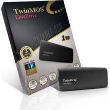 Twinmos PSSDGGBMED32, 1tb, Taşınabilir External Ssd, USB 3.2, Type-C (Dark Grey)