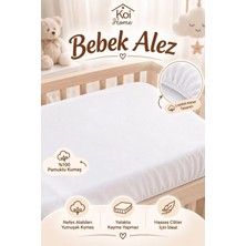 Koi Home Bebek Alez Sıvı/su Geçirmez %100 Pamuk Yatak Koruyucu Lastikli Fitted Anne Yanı Bebek Alezi