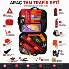 Carvorio 30 Parça Tam Araç Trafik Seti Muayene Uyumlu İlk Yardım Çantalı Yangın Tüplü